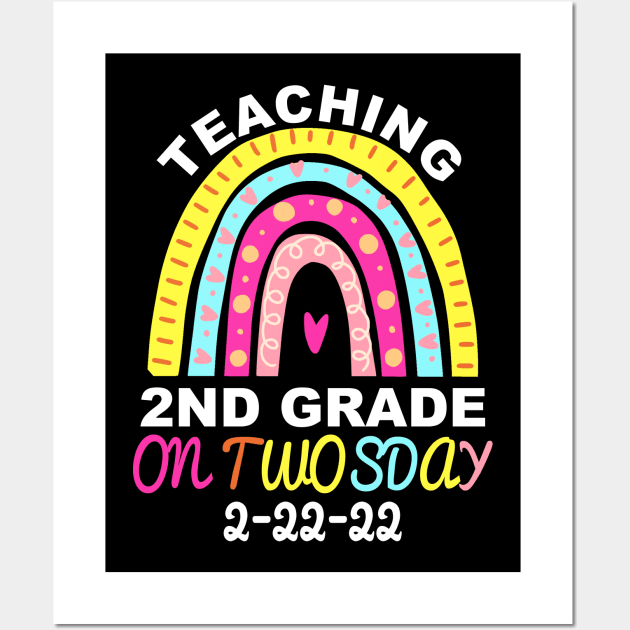 Teaching 2nd Grade On Twosday 2/22/2022 Funny School Teacher Wall Art by ZimBom Designer